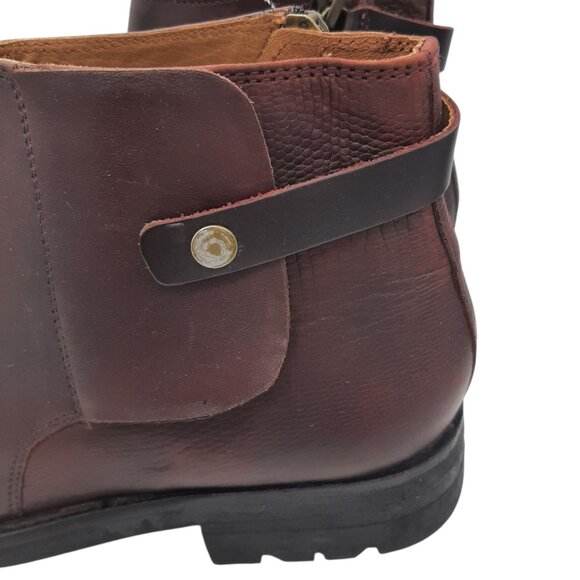Hudson London Oxblood Burgundy Leather Moto Boots SZ 37 - Picture 8 of 16
